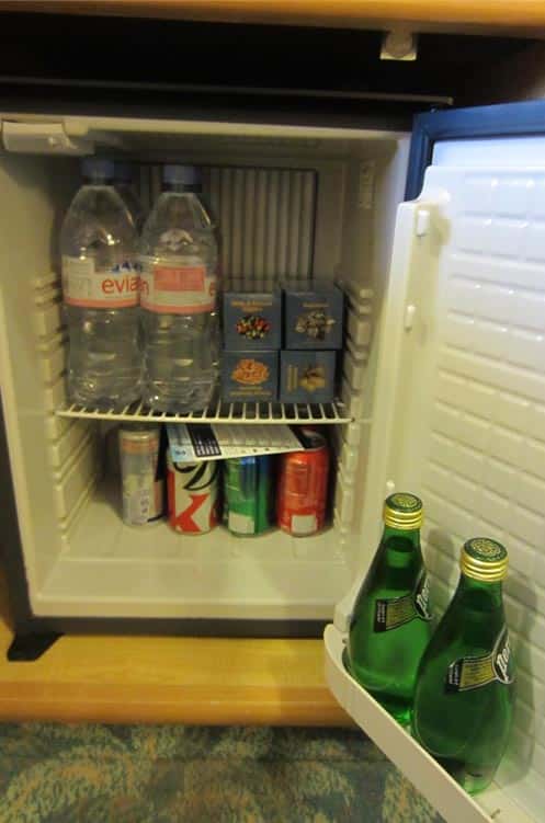 Take out the mini-bar items to have your in-room fridge.