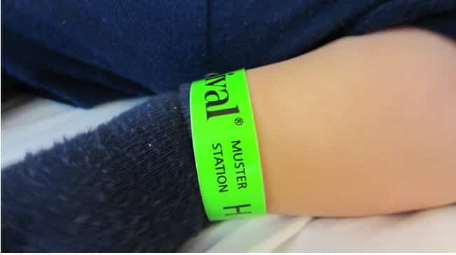 Muster station legband for kid