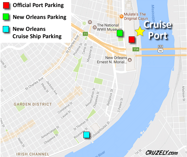 new orleans cruise port map