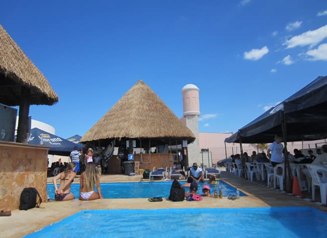 Progreso bar near cruise ship