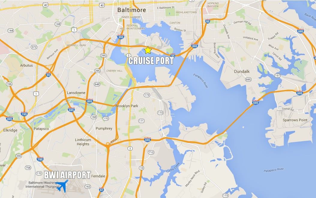 directions to baltimore maryland cruise port