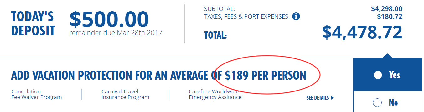 Insurance Carnival prices
