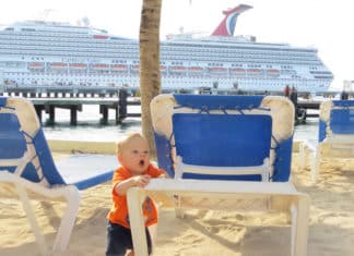 Cruising with a Baby: What to Know From Someone Who’s Done It Baby next to cruise ship
