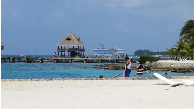 Ship in background