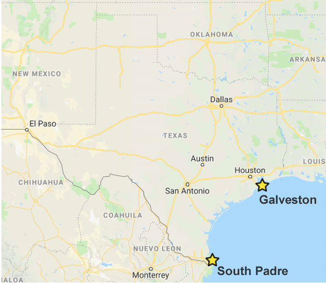 South Padre location map