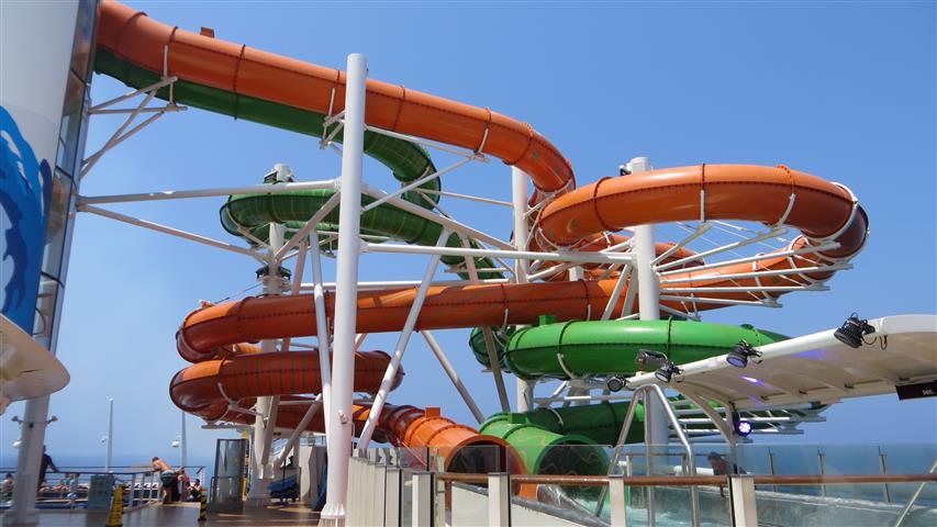 Waterslides on a Royal Caribbean ship