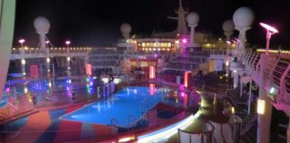 Answered: Can You See Stars at Night on a Cruise? Pool deck lit on cruise ship