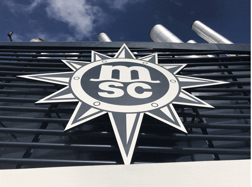MSC cruise logo aboard MSC Divina