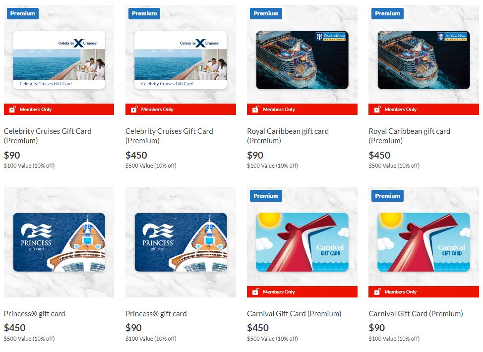 carnival cruise line e gift card