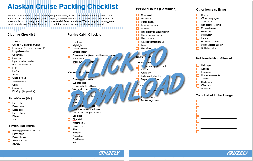 alaskan cruise packing list september