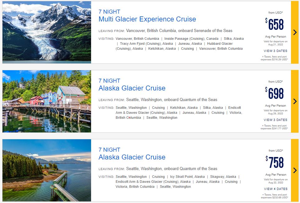 Alaskan cruise prices