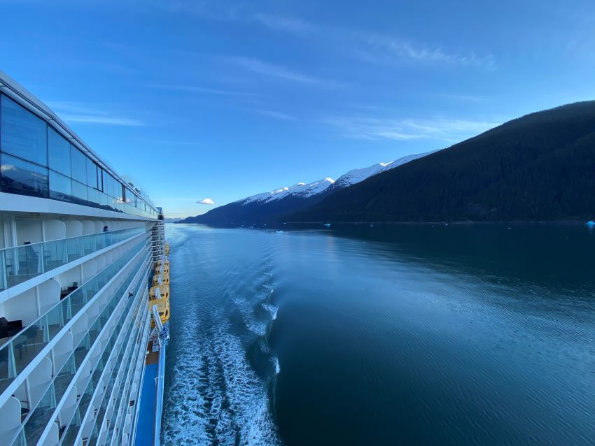 Alaskan cruise sailing in a sound