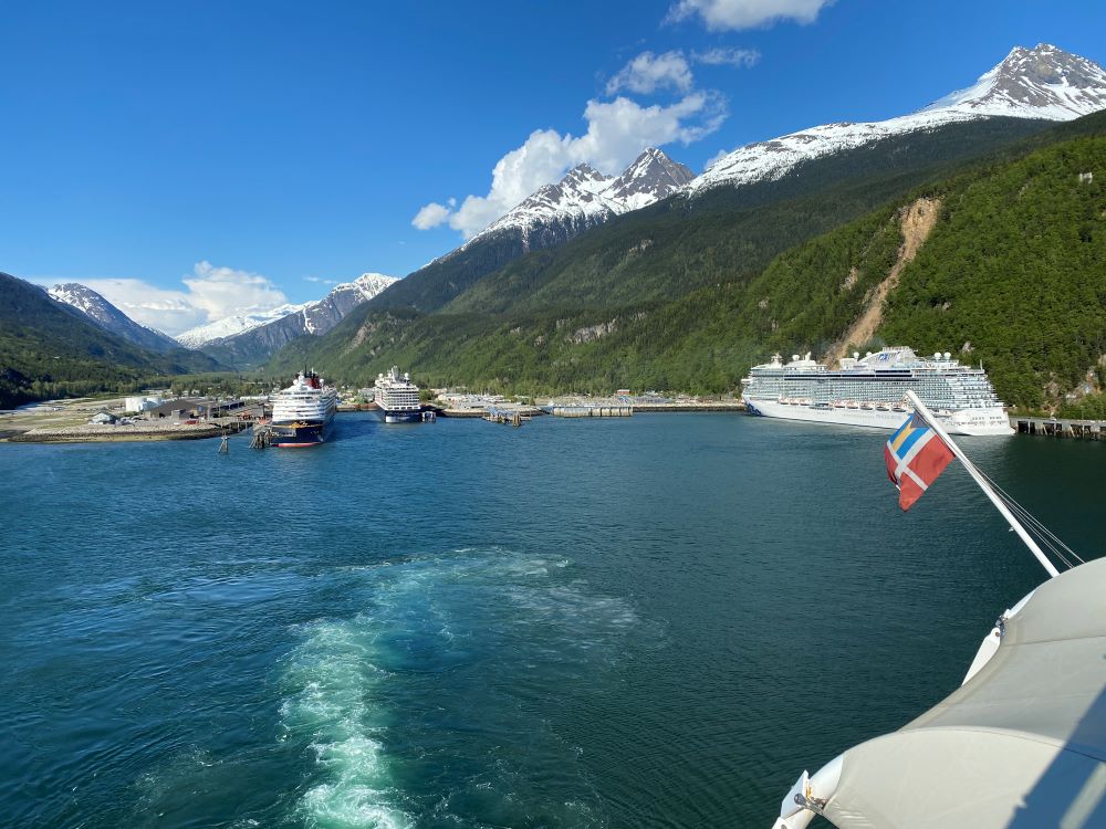 Cruise ship departing Skagway, Alaska