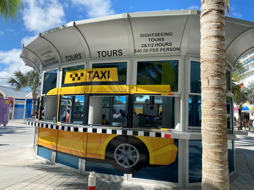 Taxi stand in port