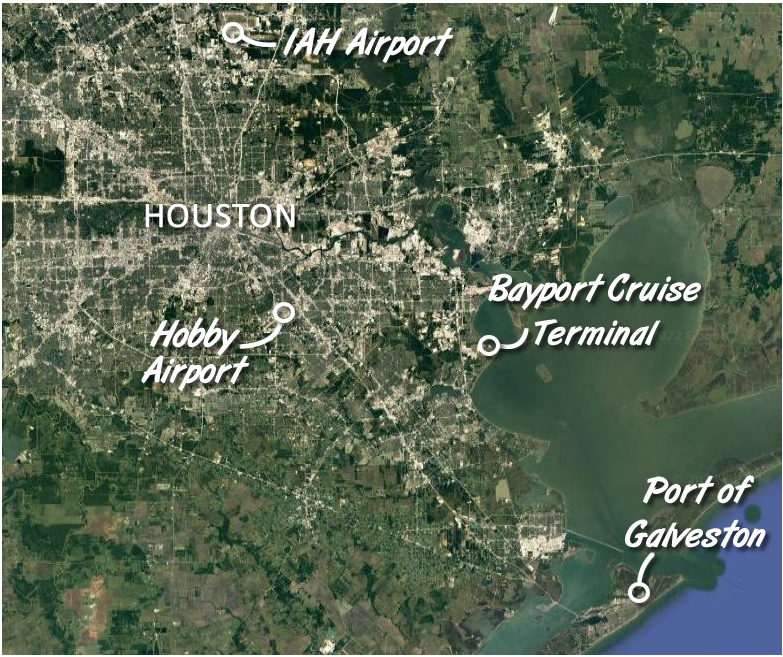 Map of Bayport Cruise Terminal in Texas