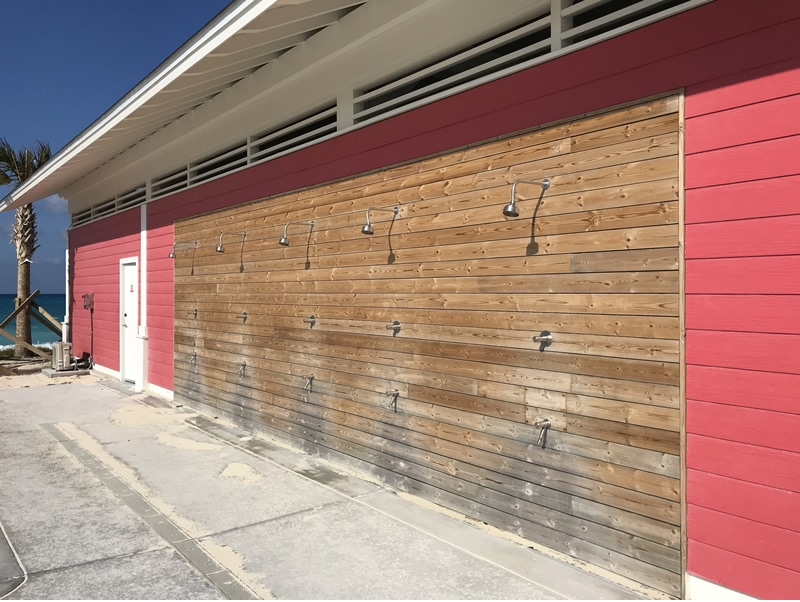 Showers to use on Ocean Cay