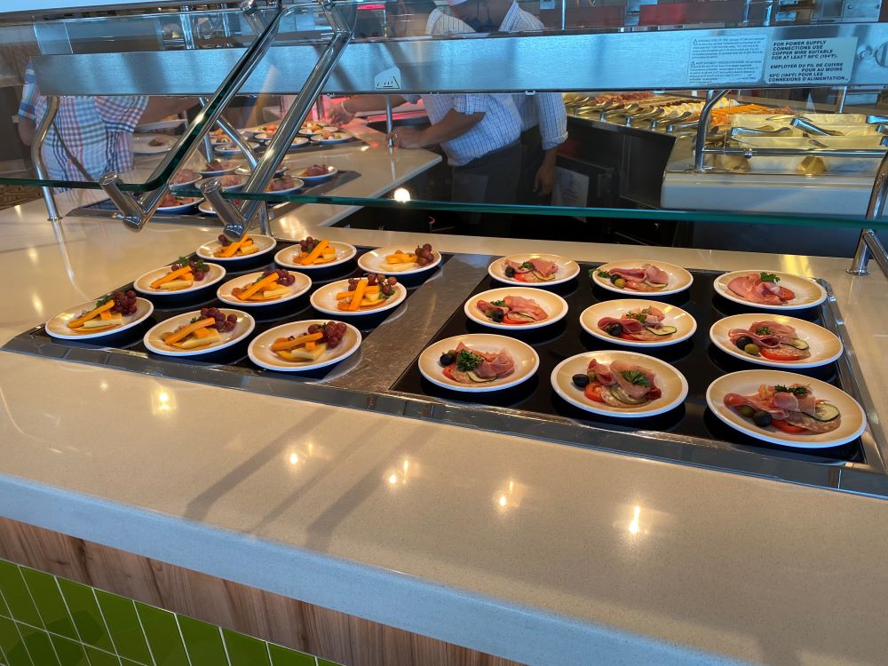 Single-serve dishes in buffet