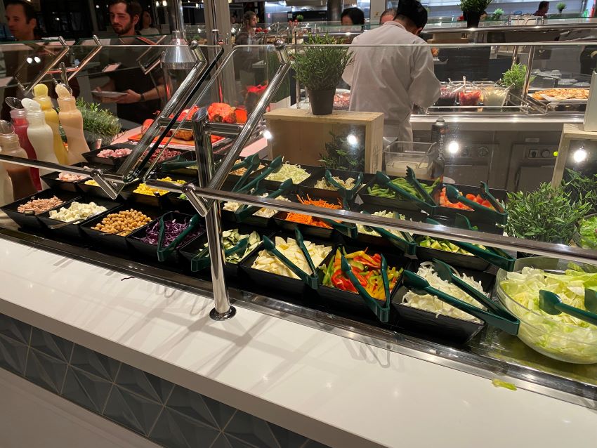 Salad bar on a cruise ship buffet