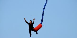 Future of Cruising: Outrageous New Things We Want to See on Cruise Ships Man bungee jumping