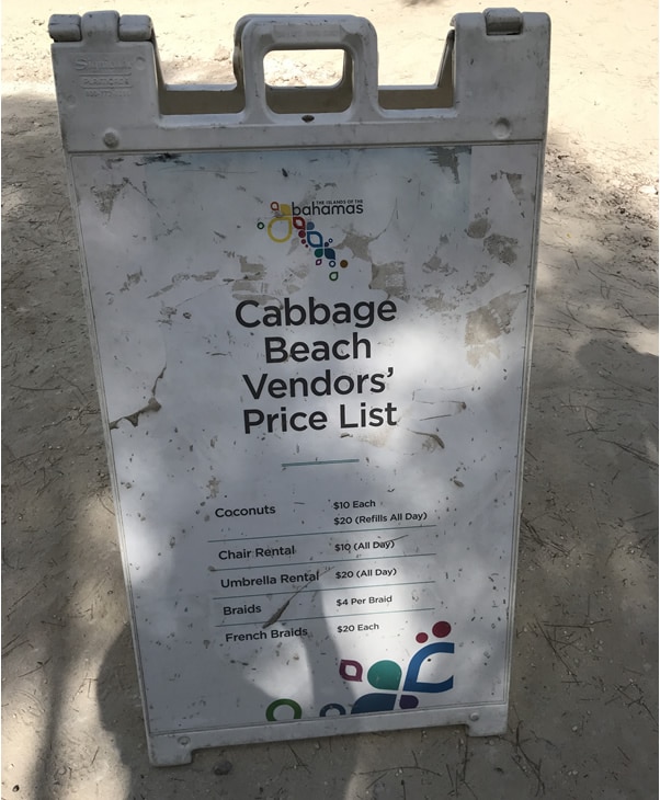 Cabbage Beach price list