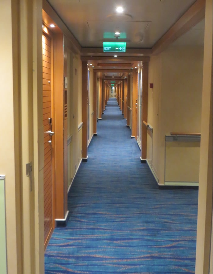 Cabin hallway on a cruise ship
