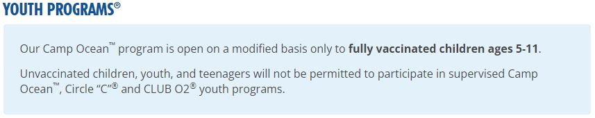 Camp Ocean old requirements