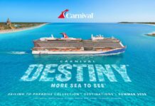 Carnival Unveils its Biggest Cruise Ship Ever… Set to Arrive in 2029 Rendering of Carnival Destiny, showing the ship on a blue ocean.