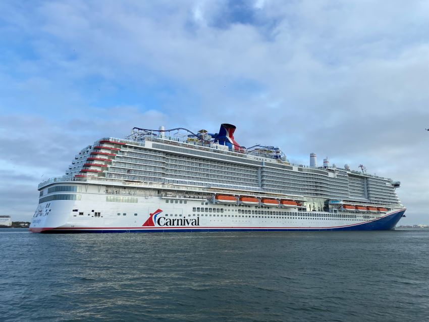 Carnival Jubilee arriving in port