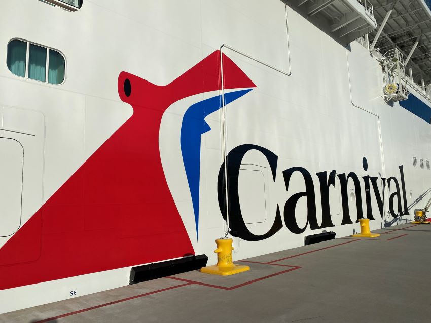 Carnival logo painted on ship