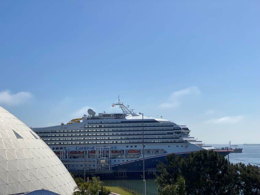 Carnival Radiance docked at the Long Beach cruise port