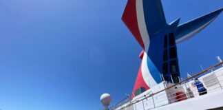 The Best (And Worst) Carnival Cruise Health Inspection Scores, According to the CDC Funnel of a Carnival cruise ship
