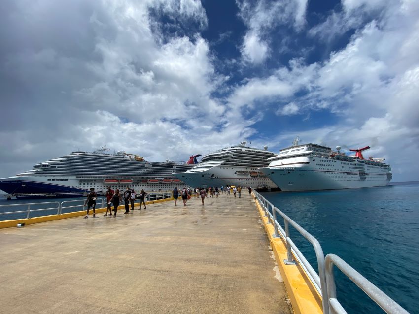 Carnival ships docked in Cozumel
