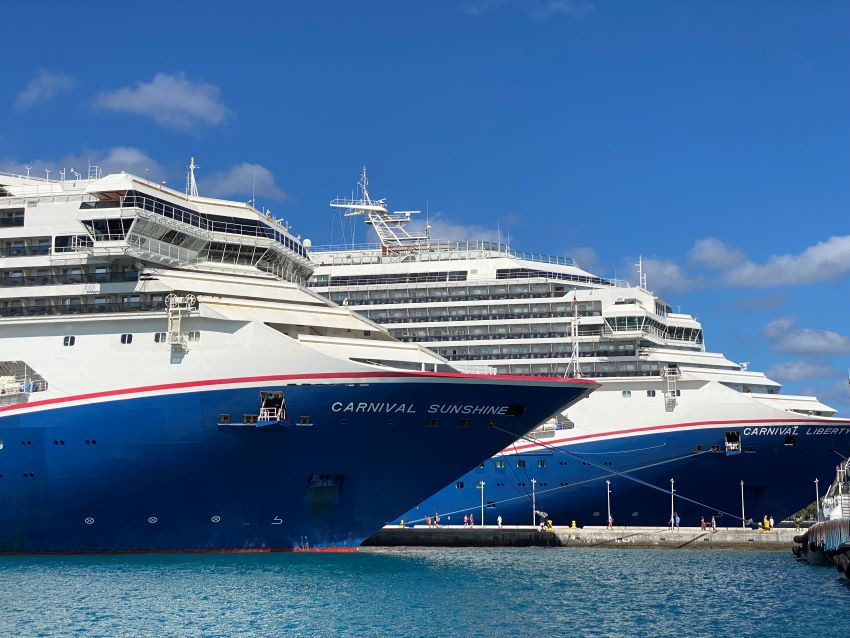 Carnival Sunshine and Liberty in port