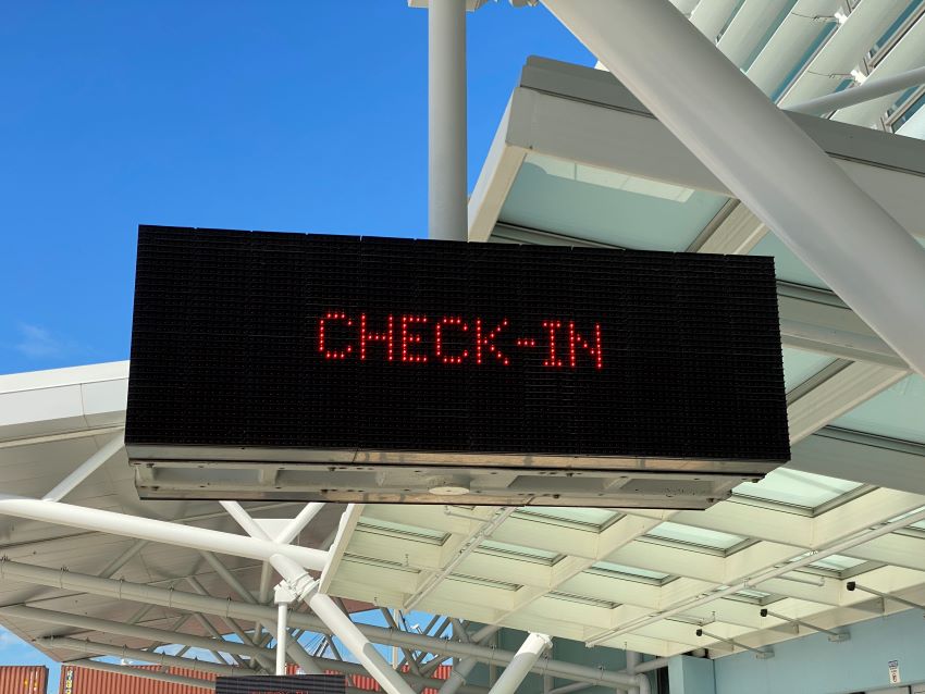 Check in signage