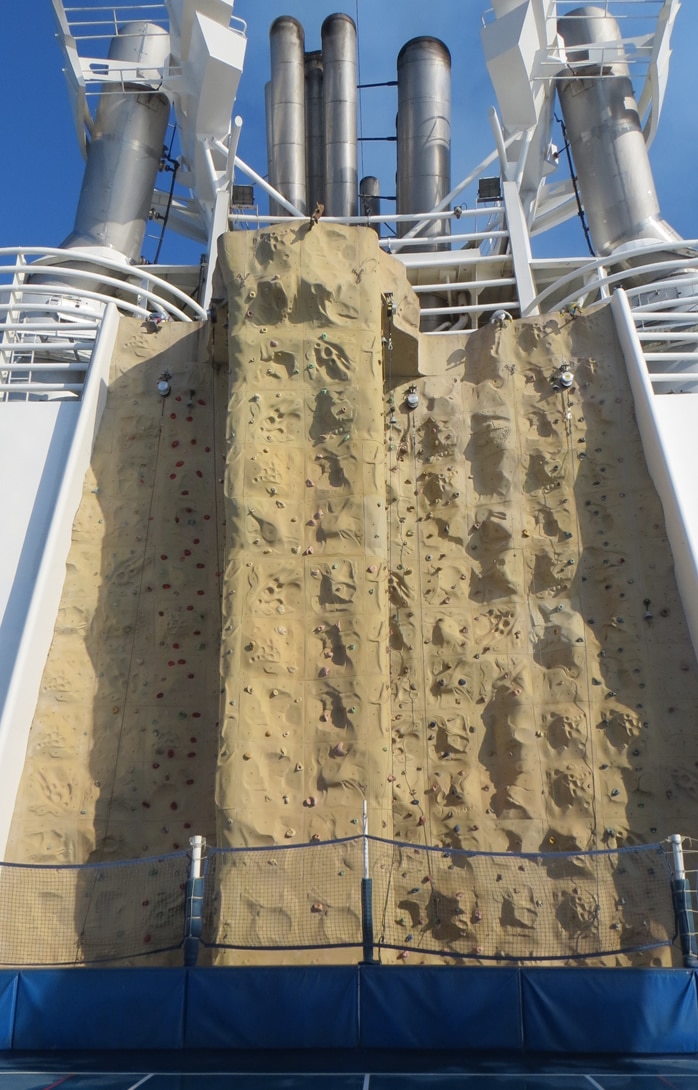 Climbing wall on cruise ship for kids