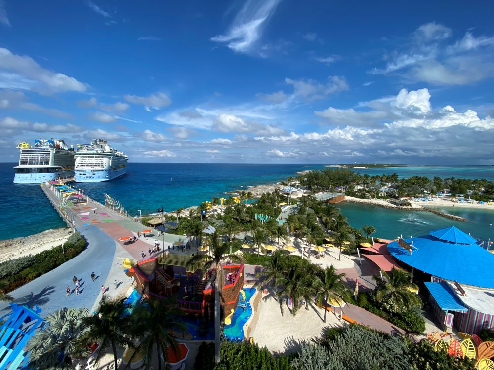Royal Caribbean's CocoCay with ships docked