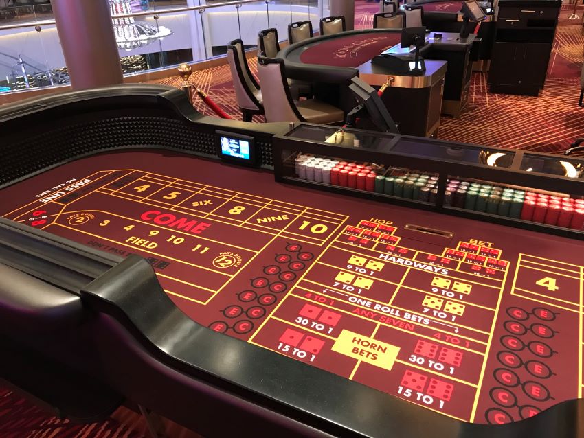 Craps table on a ship