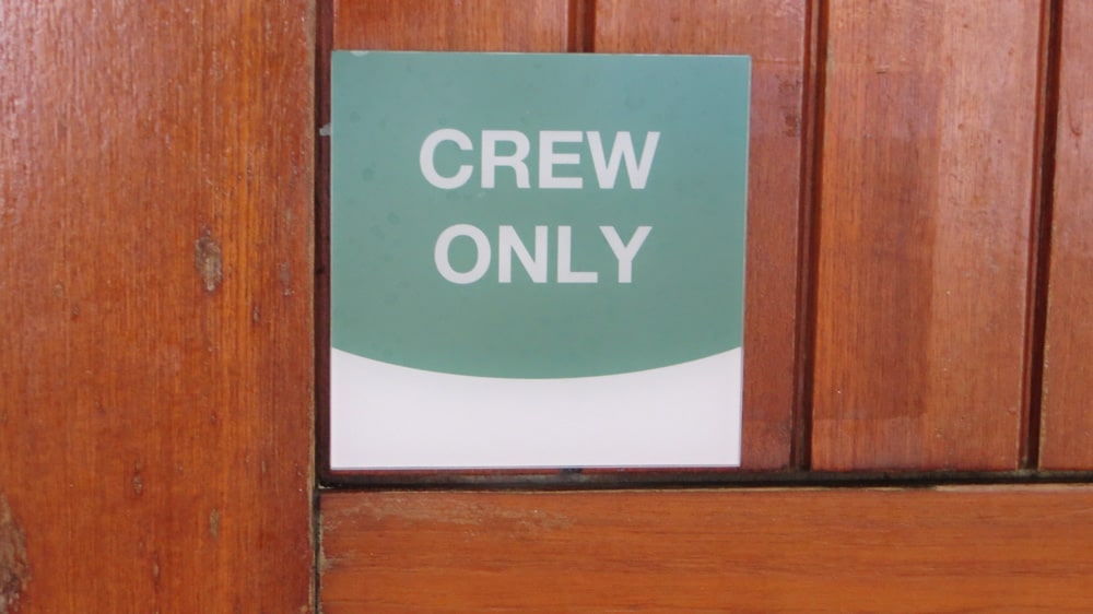 Crew only door on cruise ship