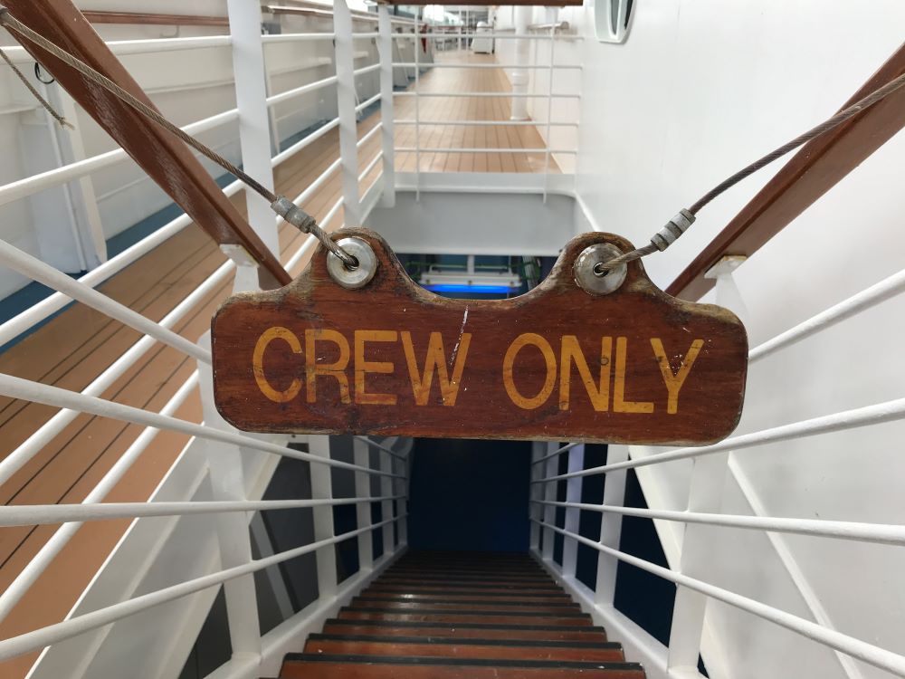 Crew only sign