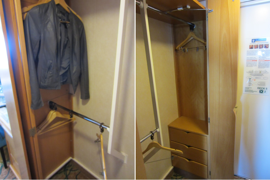 Wide view of closet