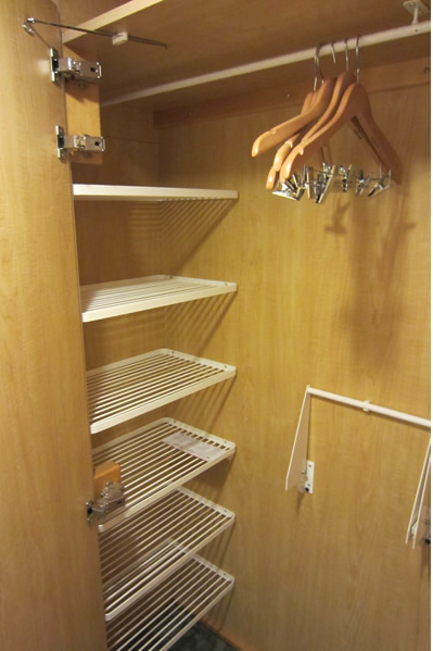 Shelves in the cabin closet