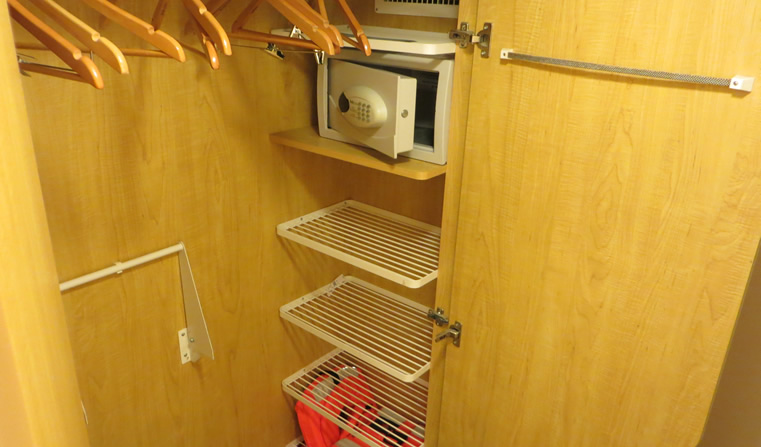 Cruise ship cabin closet