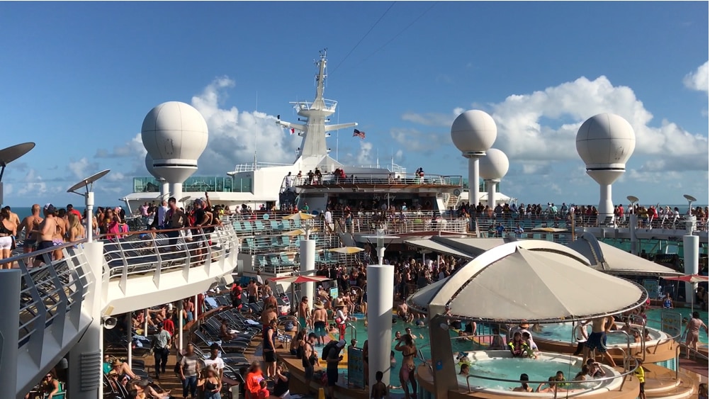 Crowd on a cruise ship