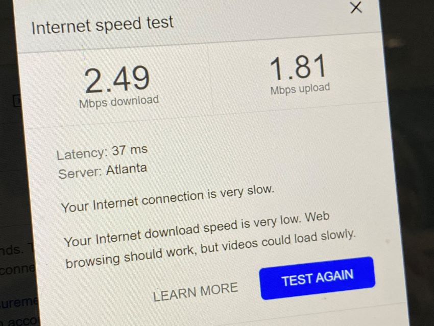 Speed of Internet on a Cruise Ship