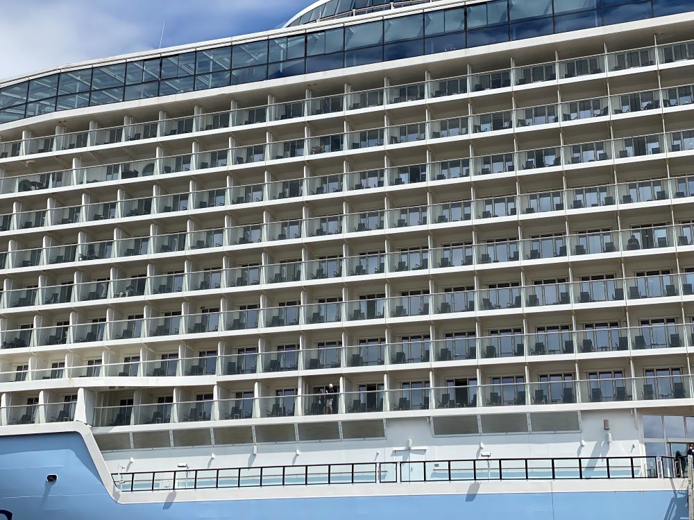 Cruise ship balconies