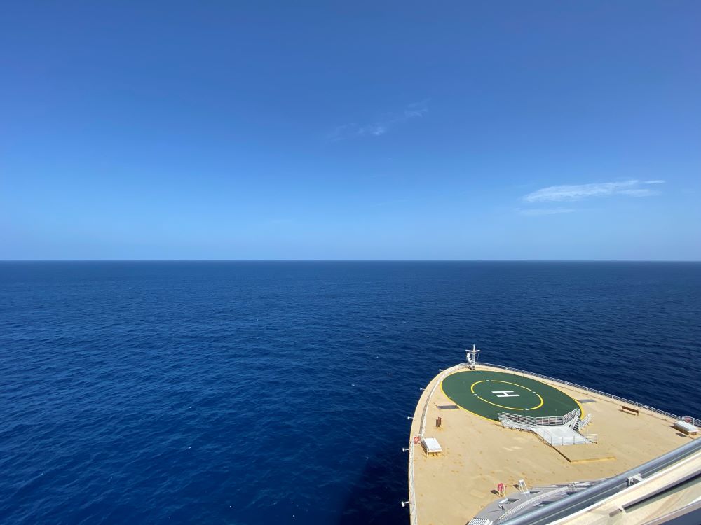 Bow of a cruise ship sailing