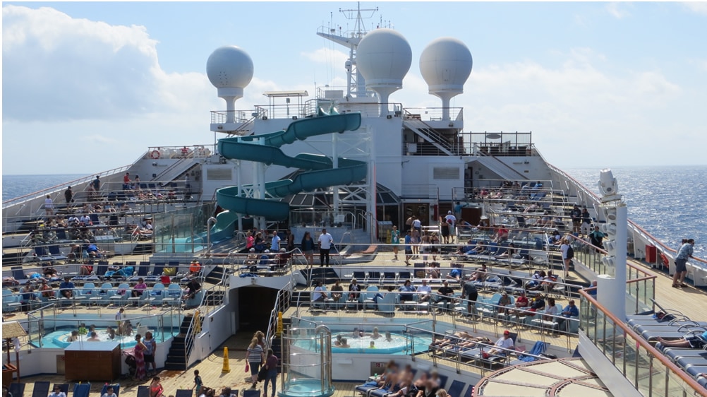 Cruise ship deck during summer cruise