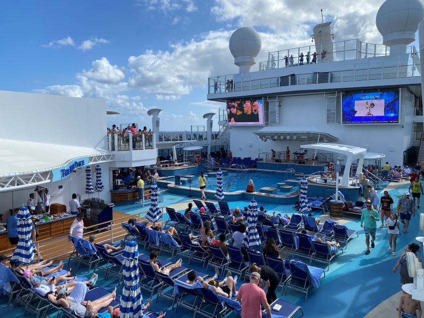 Relaxing on a cruise ship