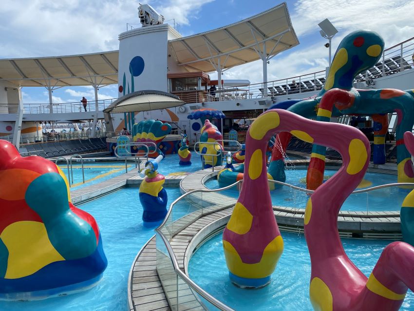 kids splash pad on a cruise ship
