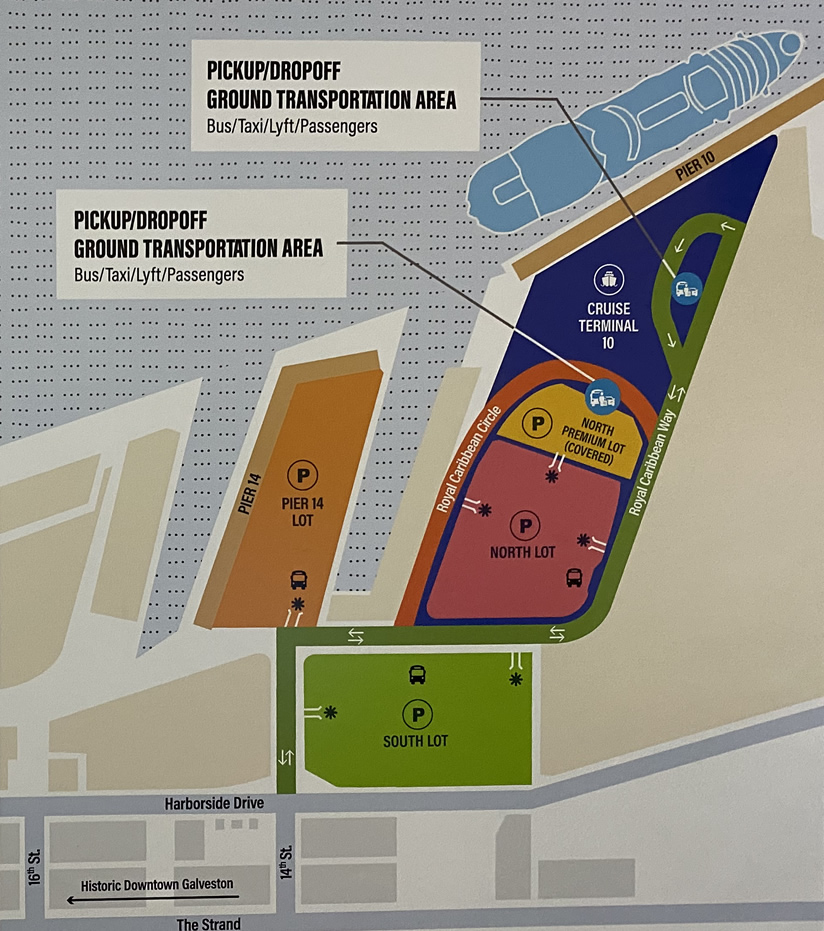 galveston cruise port parking map